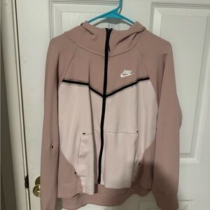 Nike Women's Blush and Cream Zip-Up Hoodie
